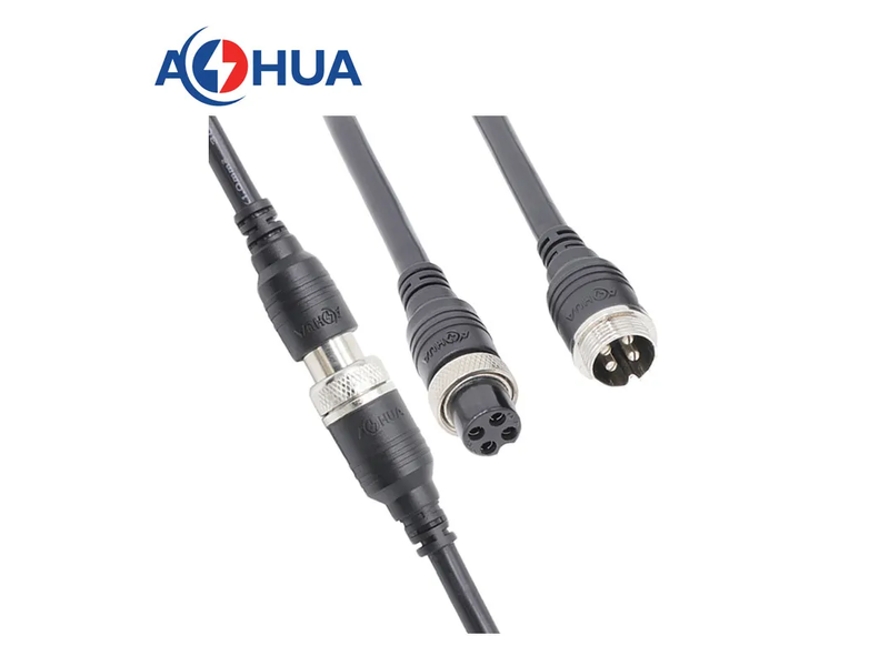 Aohua Aviation Connector M16 4 Pin Waterproof Cable Gx16 Aviation Connector Reverse Camera Cable