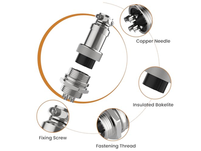 GX16 4Pin 16mm Circular Panel Metal Connector, Silver Aviation Plug Docking Male Female - 4 Set