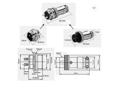 Gx16 Aviation Plug Connector 3pin Female to Female Aviation Extension Cable Communication Wiring Harness