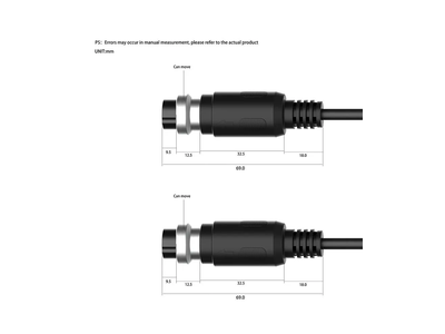 Sensor Cable Spiral 1m 2 Pins Gx16 Connector Double Female